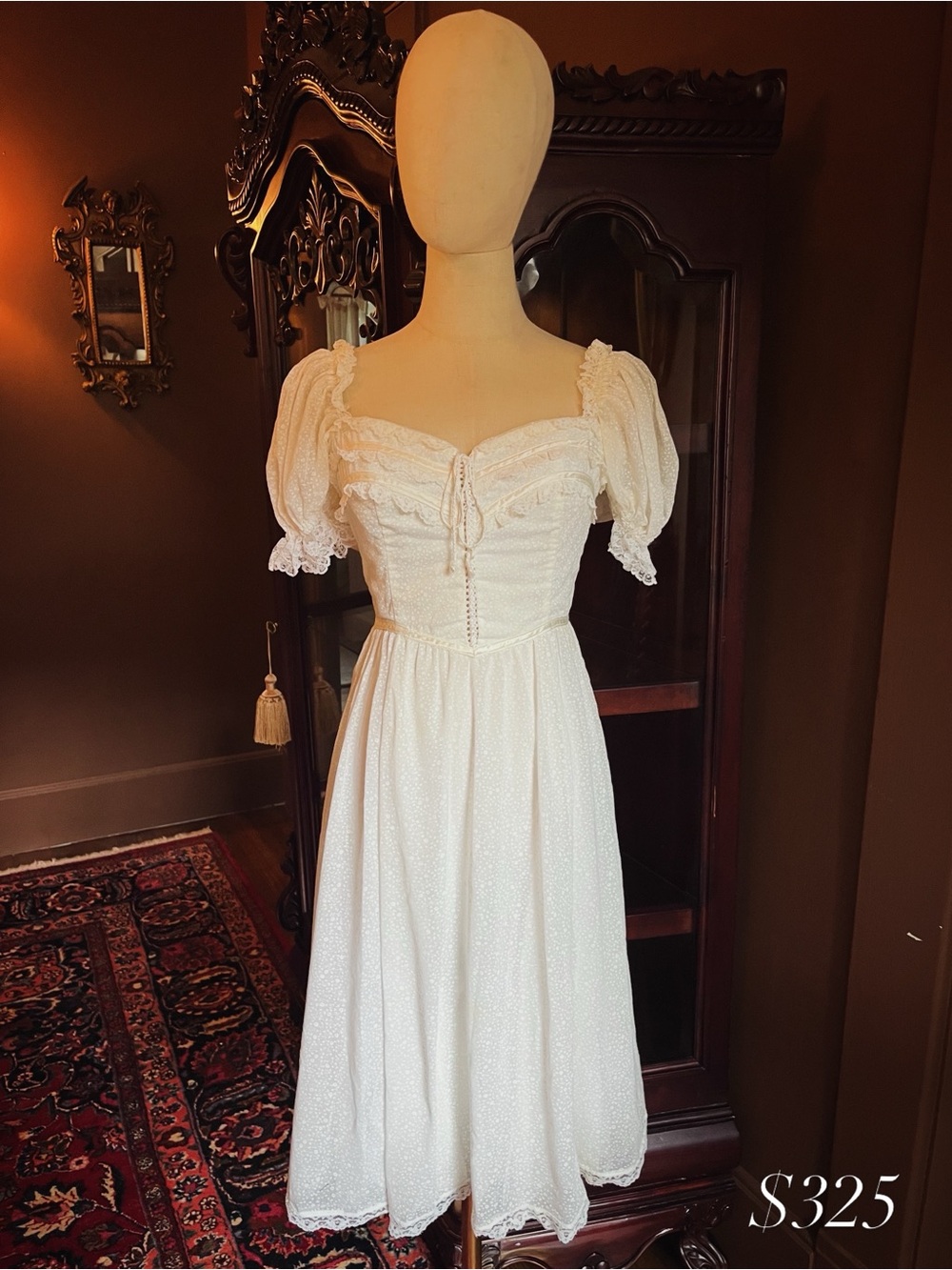 Vintage Gunne Sax by Jessica McClintock Prairie Lace Dress | XS | Cottagecore